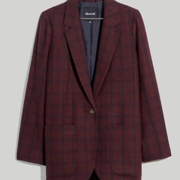 Madewell Larsen Blazer in Windowpane XS NWT - Picture 2 of 4